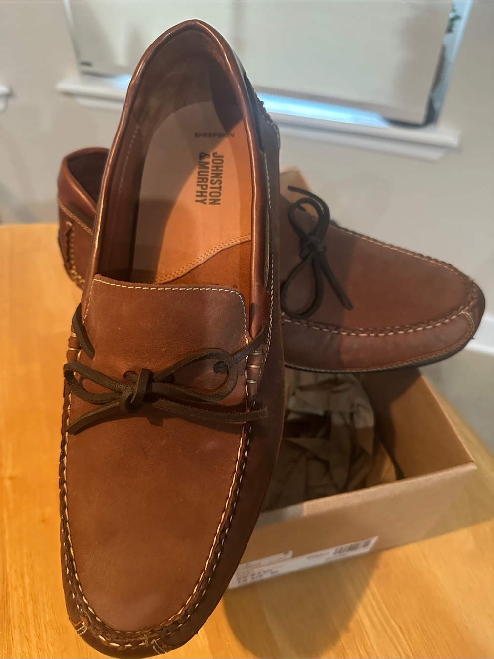 Johnston & Murphy Brown Leather Moccasin Loafers